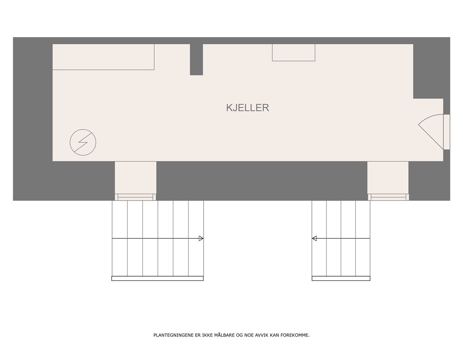 Grovkjeller under deler av boligen. Fungerer som teknisk rom. Galleribilde