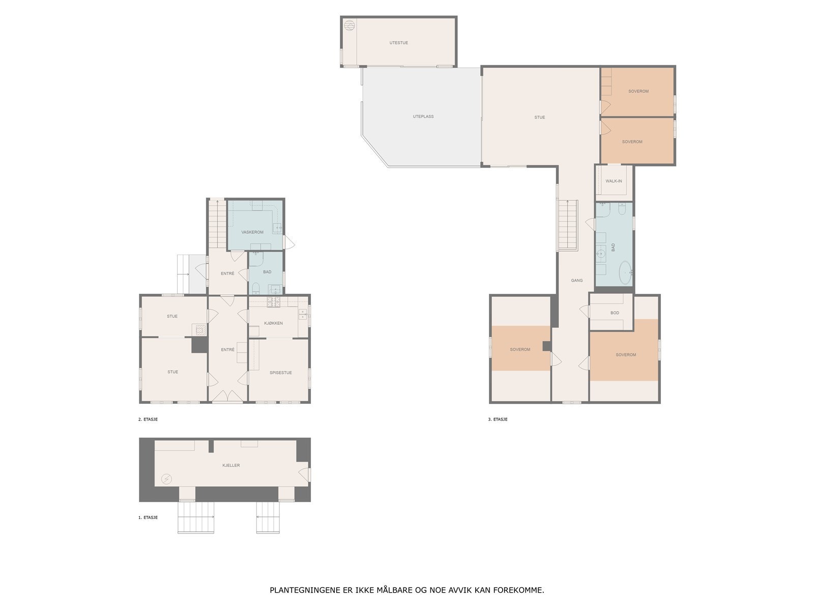 Plantegning over alle etasjer. Galleribilde