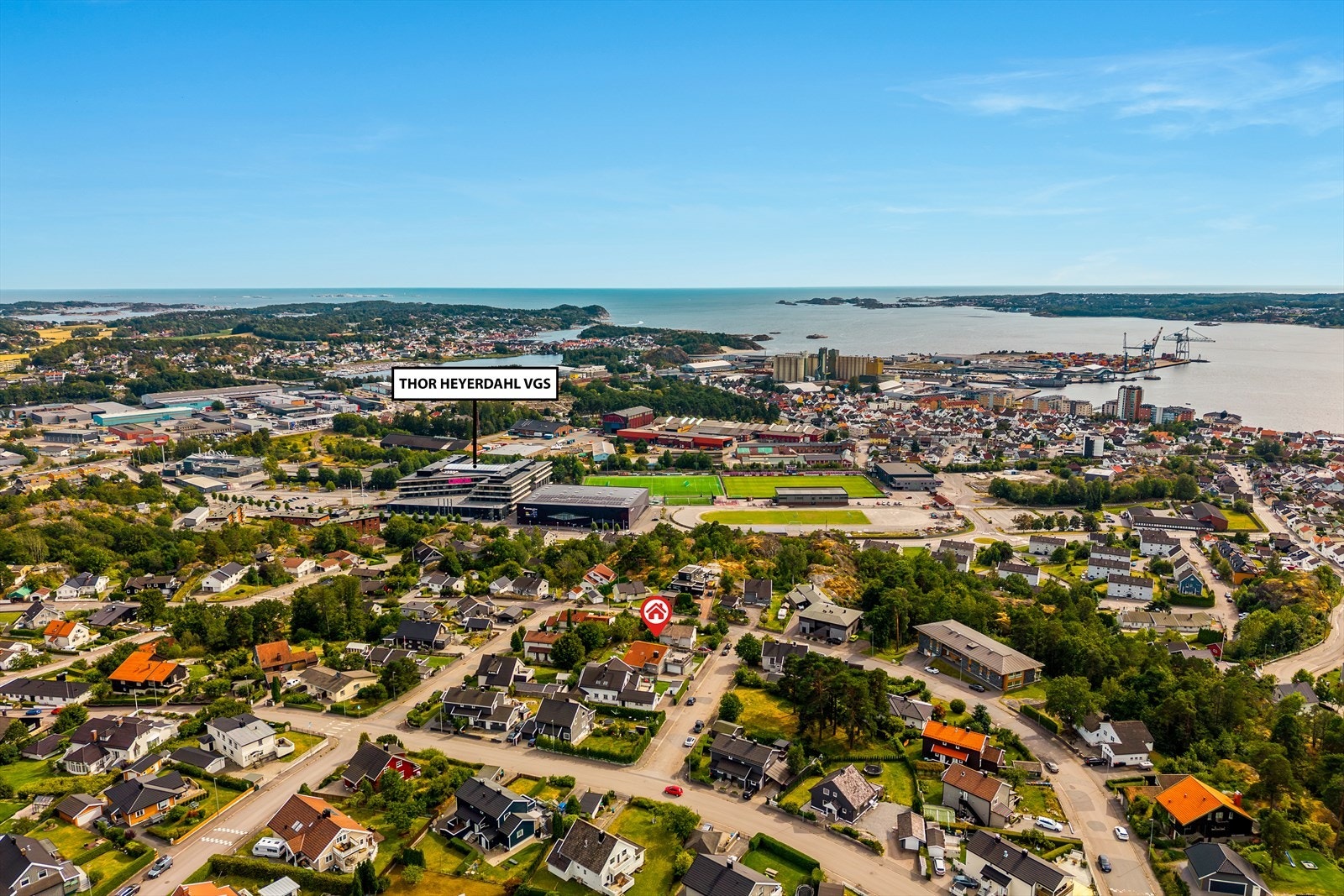 Et område som kombinerer natur og byliv. Galleribilde