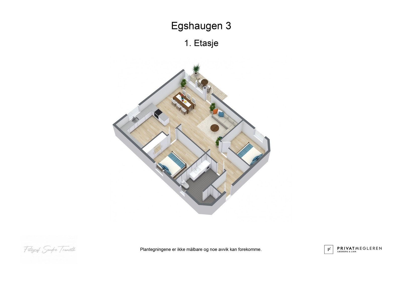 3d-tegning av leiligheten Galleribilde