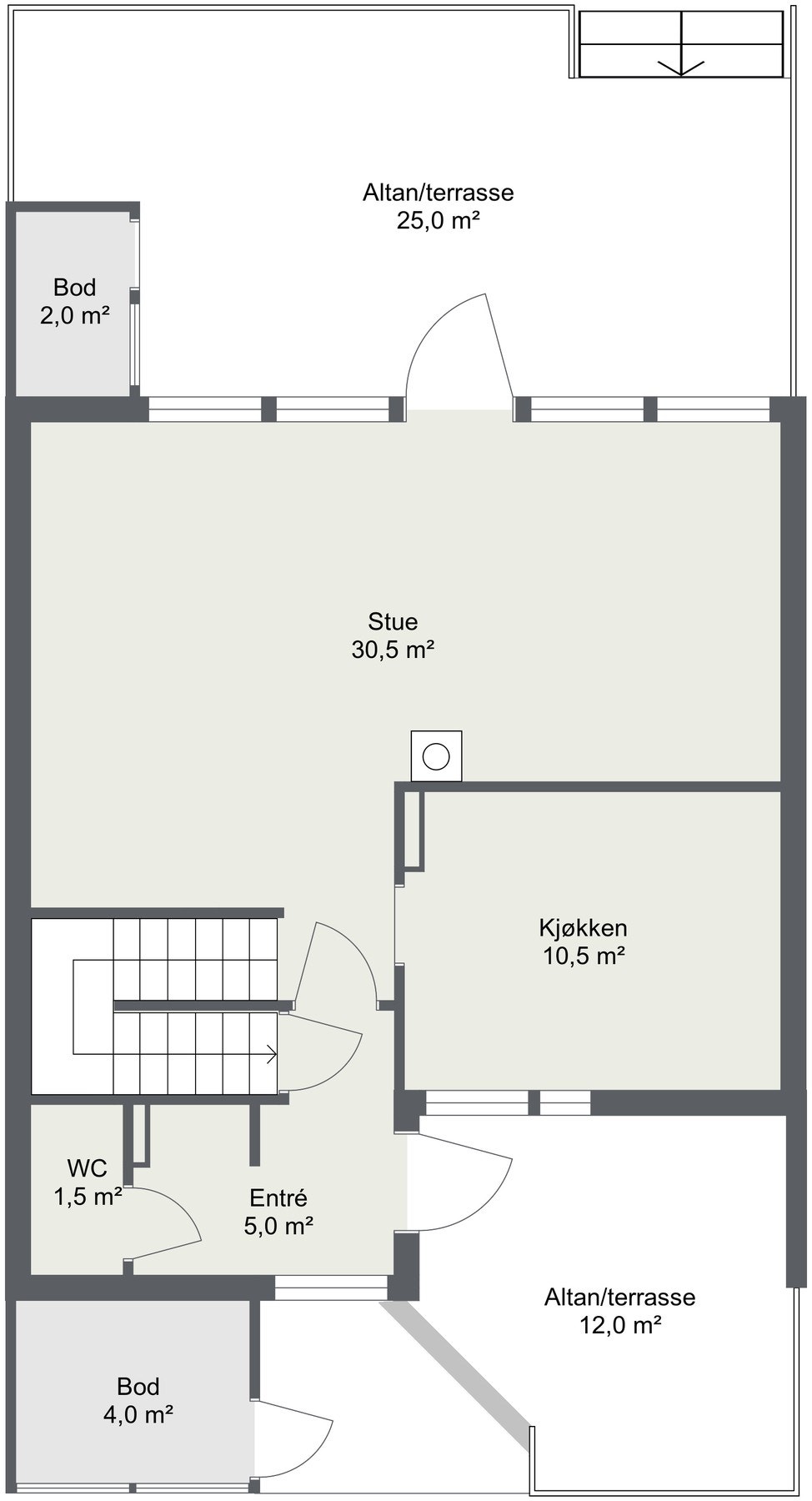 Planskisse 1. etasje. Galleribilde