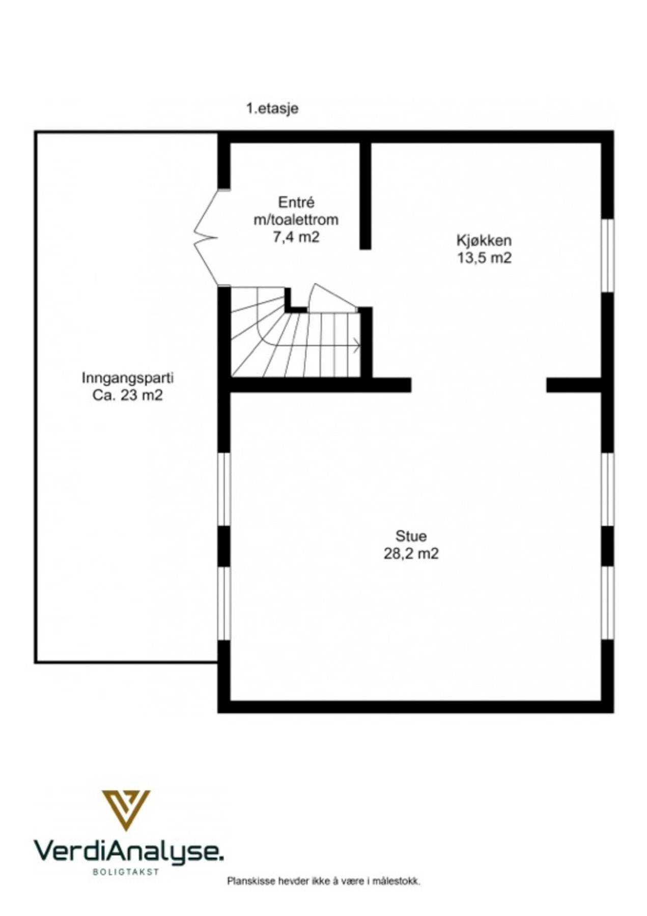 Planskisse 1. etasje. Galleribilde