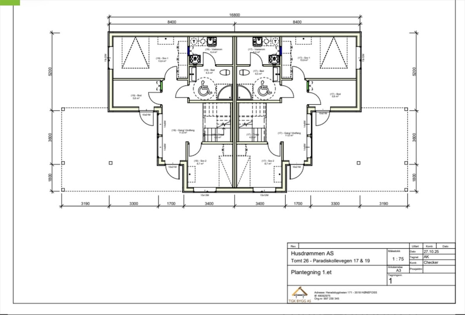 Plantegning 1.etg. Galleribilde