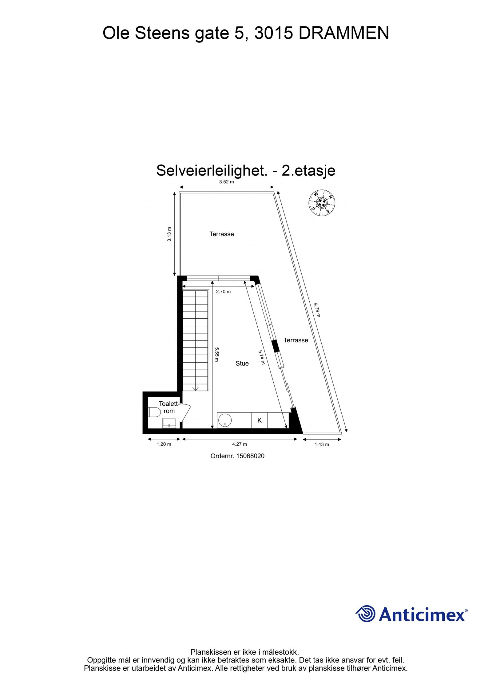 Plantegning over toppetasjen (5.etg.) Galleribilde