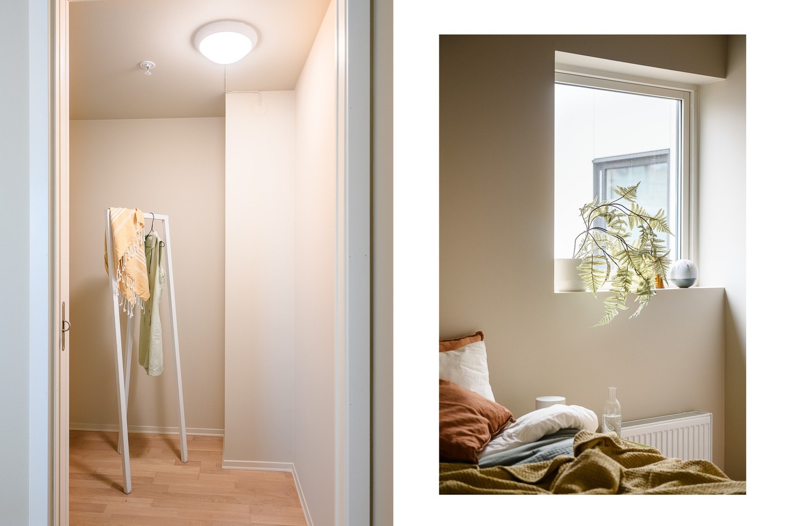 Store flater og naturlig lys gir soverommet et rent og moderne uttrykk . Galleribilde