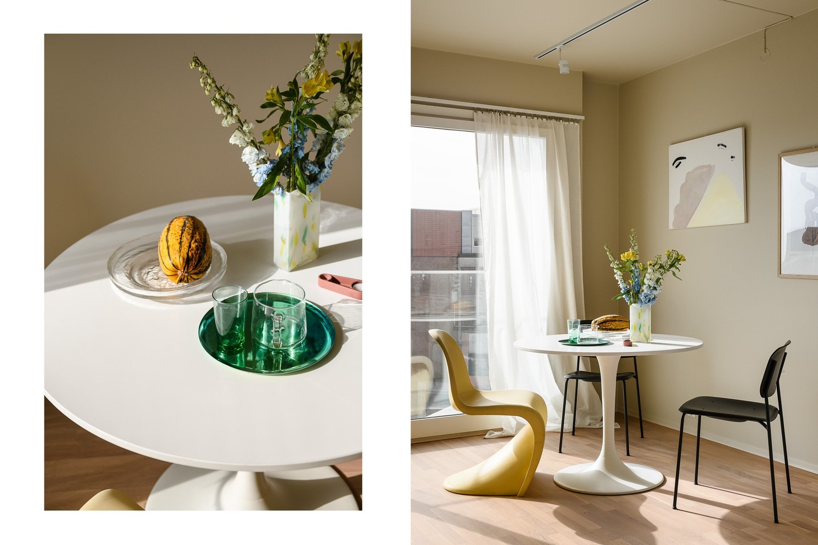 En rolig stuedel der utsyn og enkle detaljer gir rommet et rent og avklart uttrykk. Galleribilde