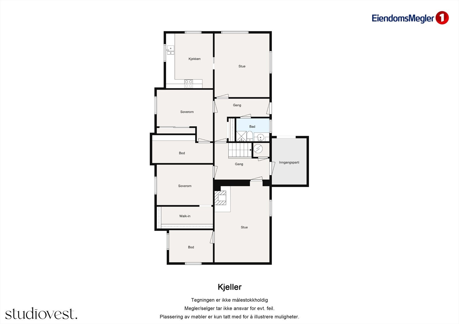 Planskisse kelleretasje Galleribilde