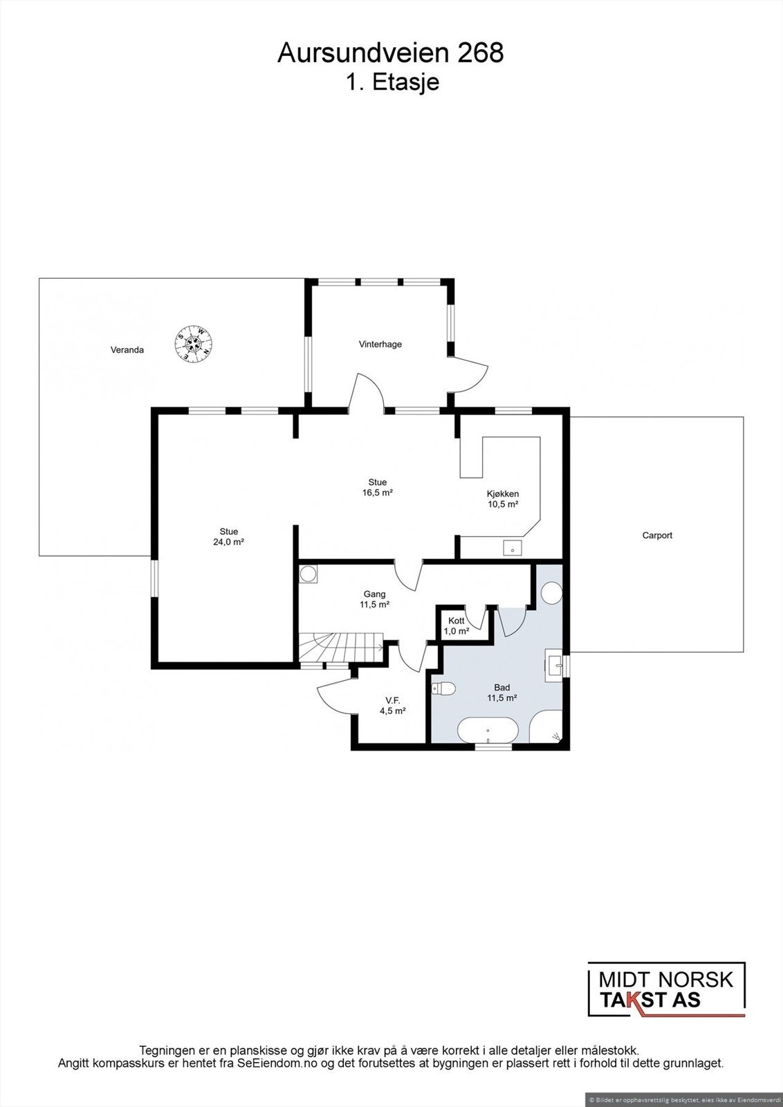 Vi starter rundturen i første etasje i boligen. Galleribilde