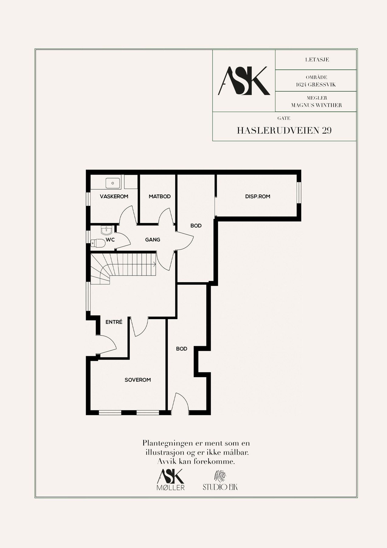Plantegning 1. etasje Galleribilde