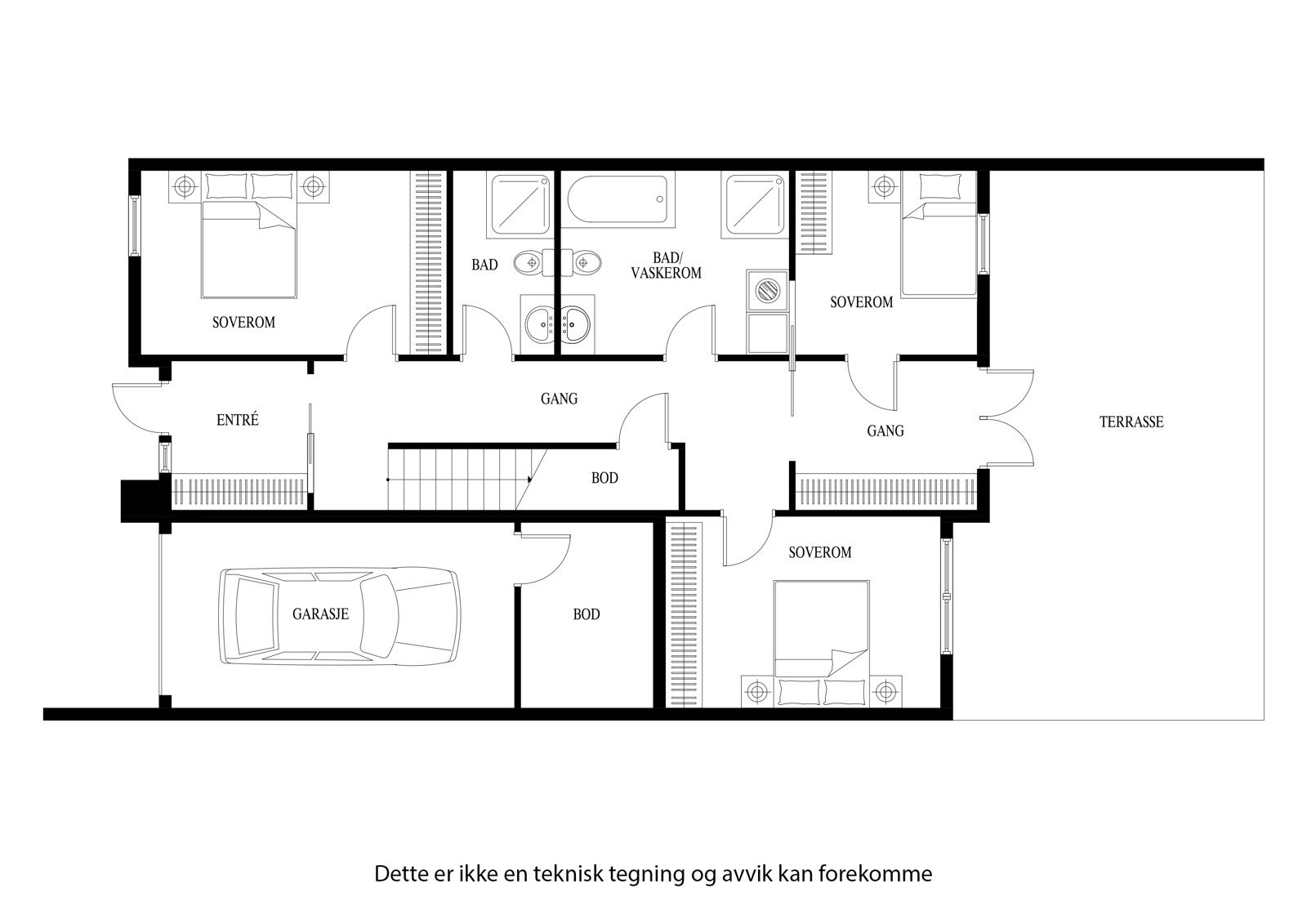 Plantegning 1. etasje Galleribilde