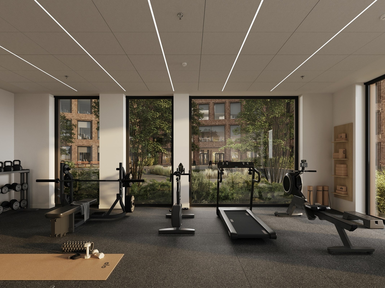Illustrasjon fellesfasiliteter | Felles treningsrom. Avvik kan forekomme. Galleribilde