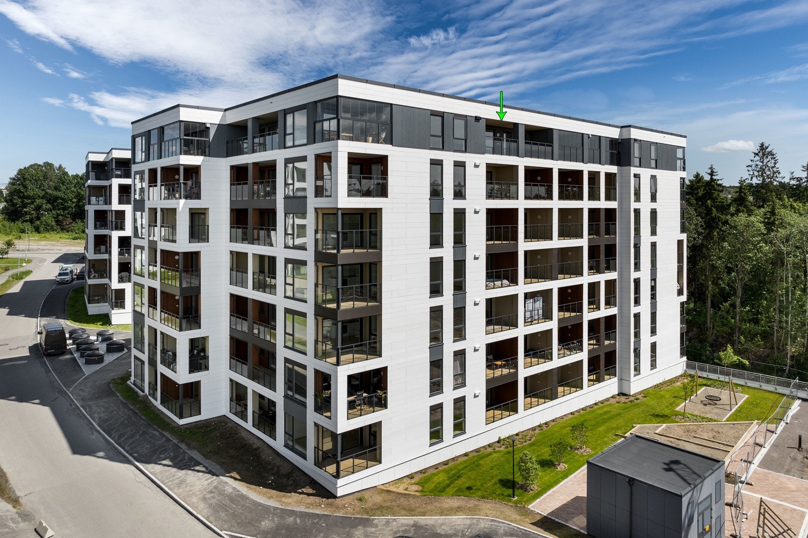 Bygg L består av 76 boligenheter, nyoppført i 2025 Galleribilde