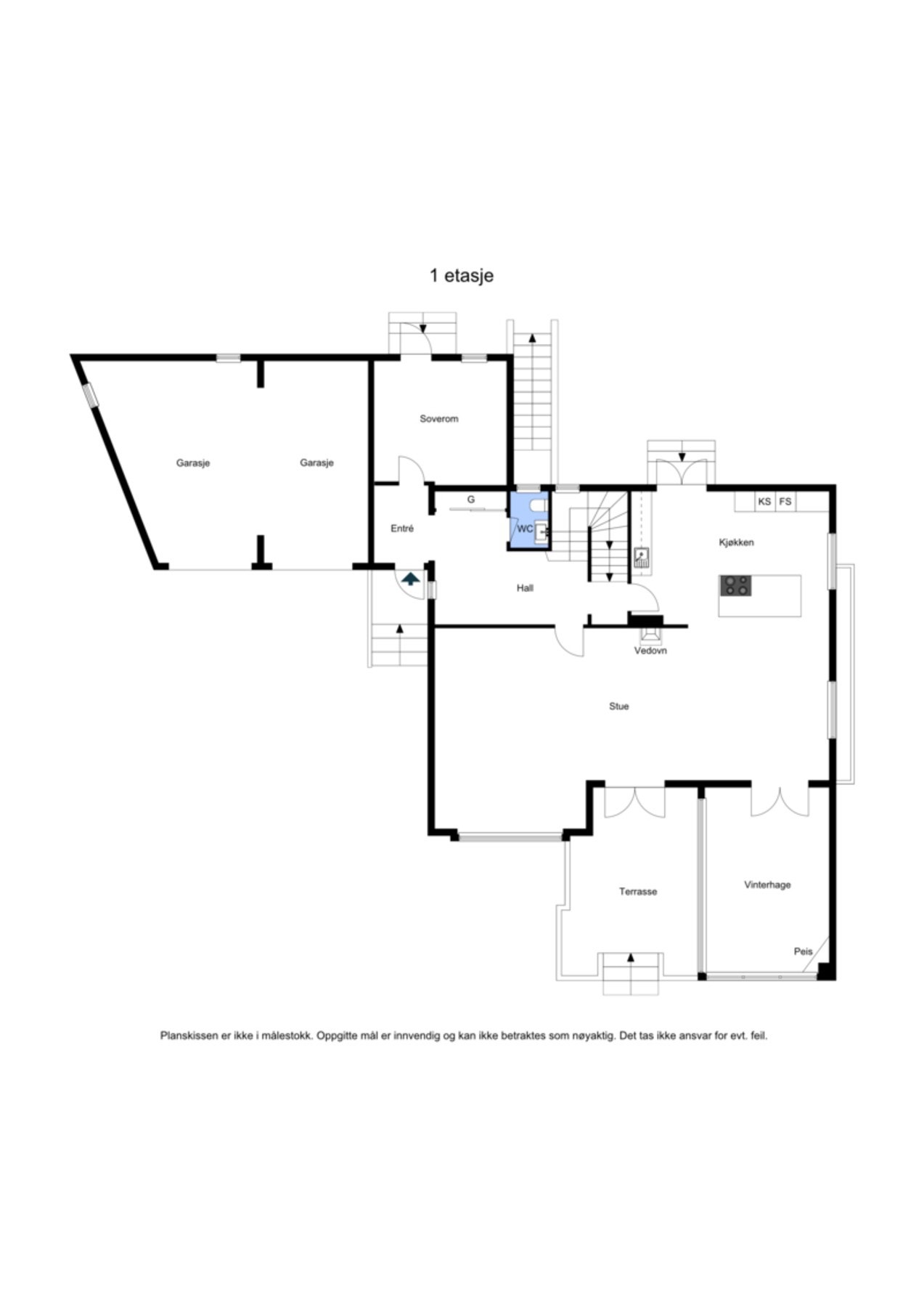 Plantegning 1. etasje. Galleribilde