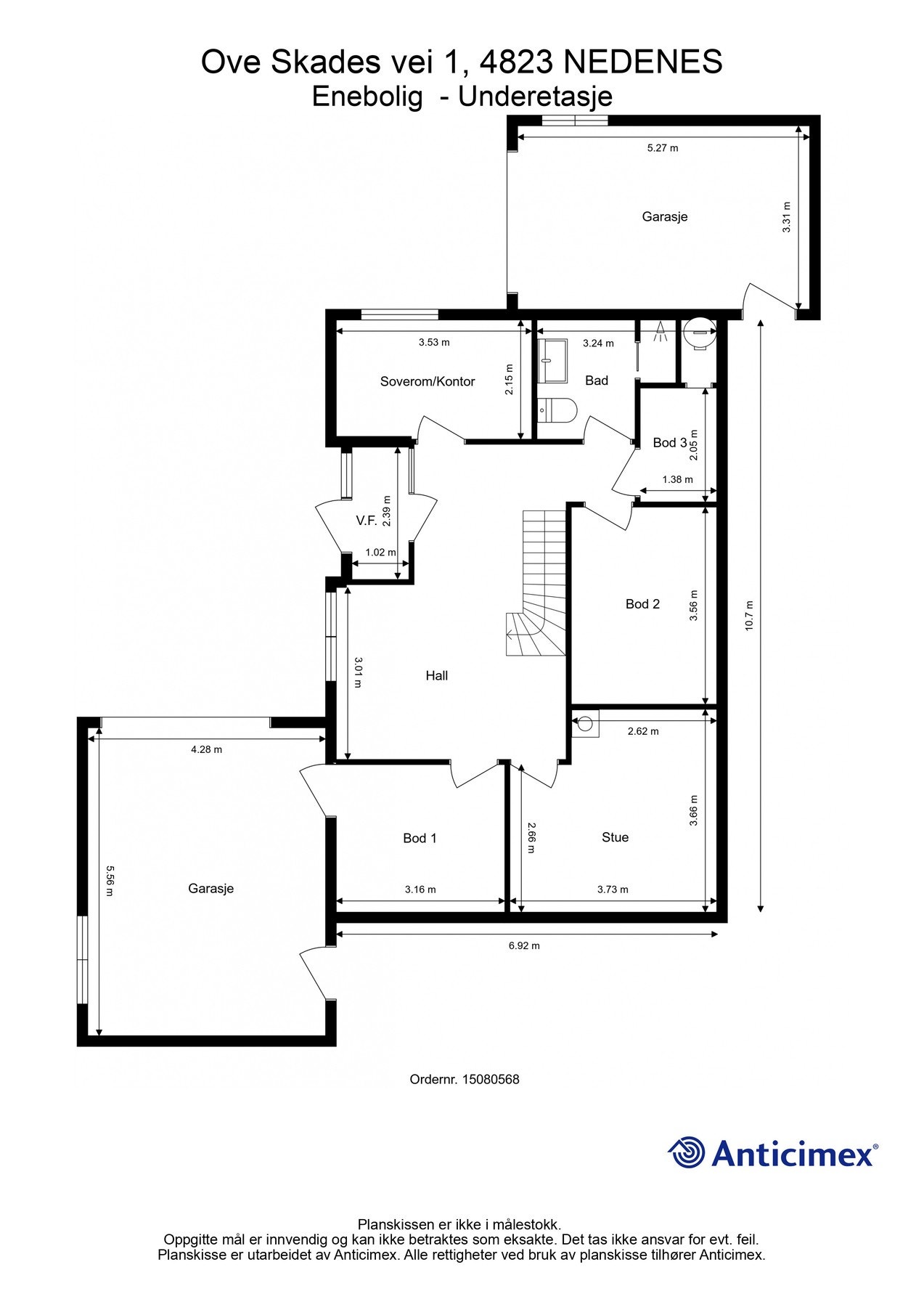Plantegning underetasje Galleribilde