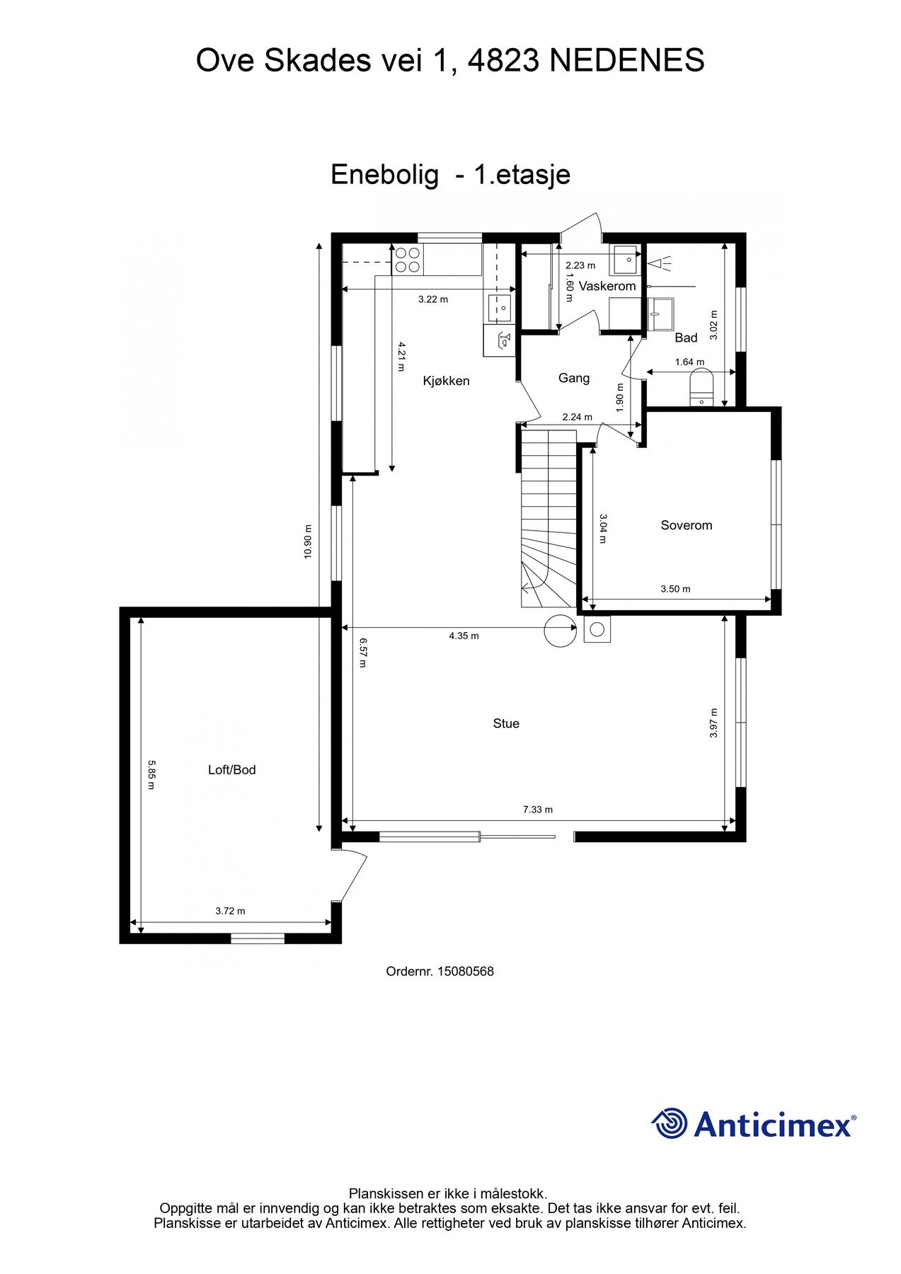 Plantegning hovedetasje Galleribilde