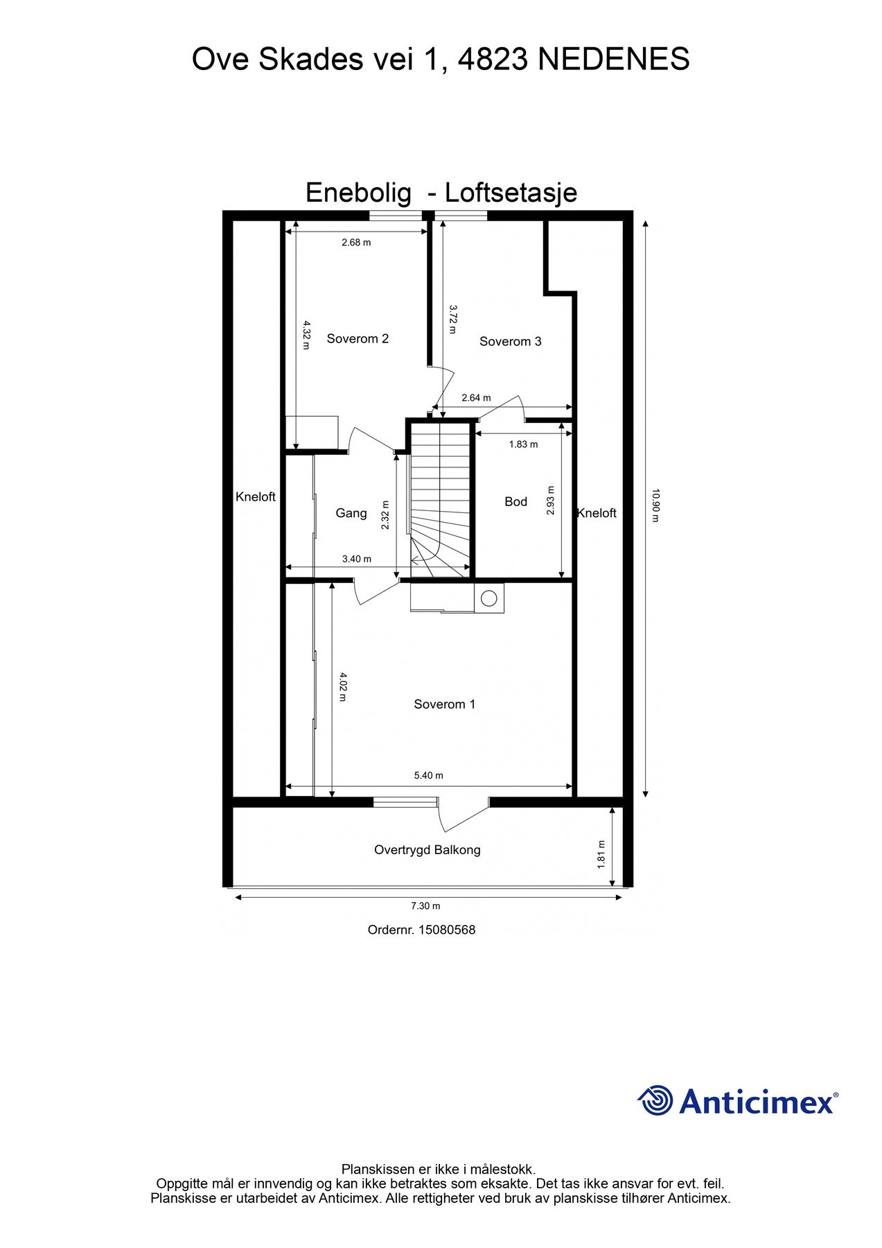 Plantegning loftsetasje Galleribilde