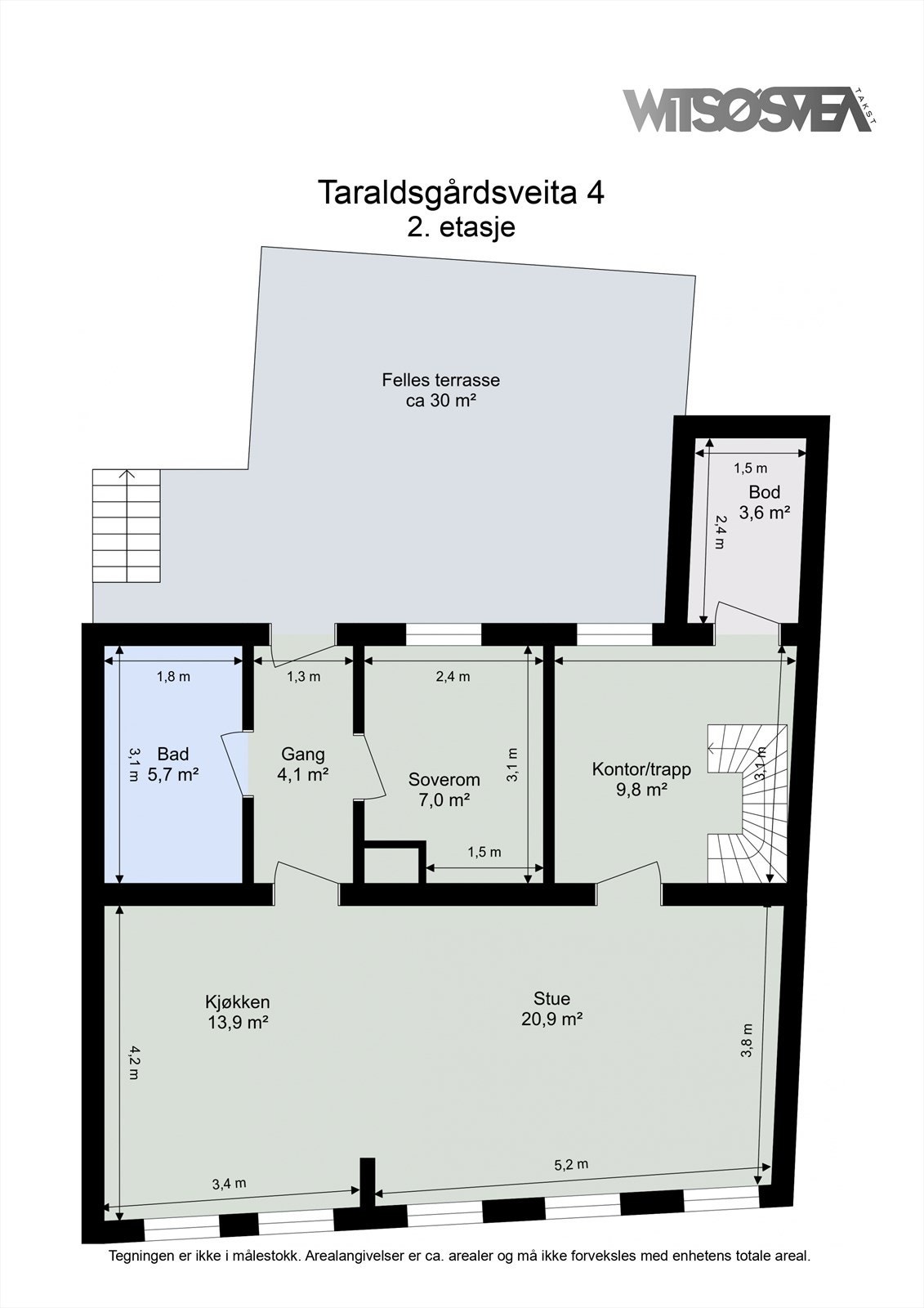 Planskisse andre etasje. Galleribilde