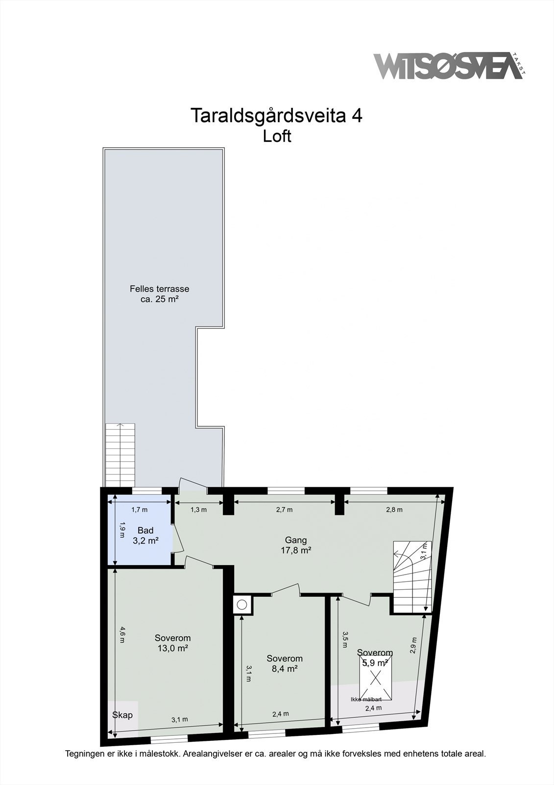 Planskisse loftsetasje. Galleribilde