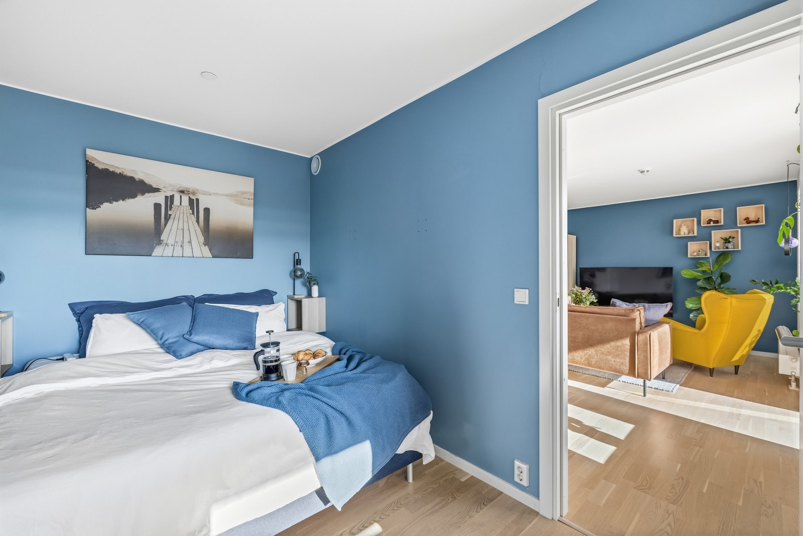 Soverommet fremstår som et rolig og behagelig rom å trekke seg tilbake til. Galleribilde