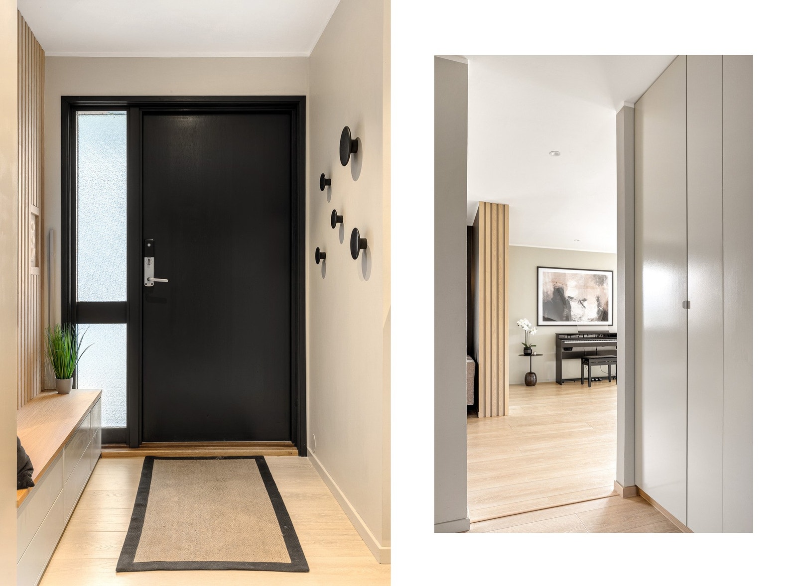 Du ønskes velkommen hjem av en lys og innbydende entré. Galleribilde