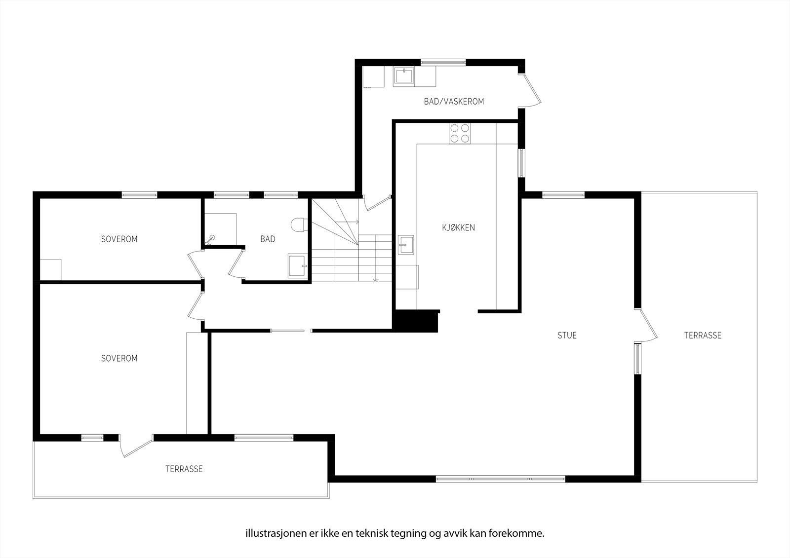 Planløsning 2.etasje. Galleribilde