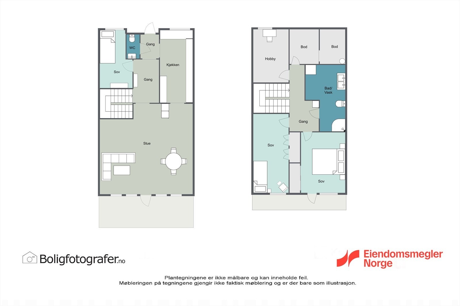 Plantegning begge plan Galleribilde