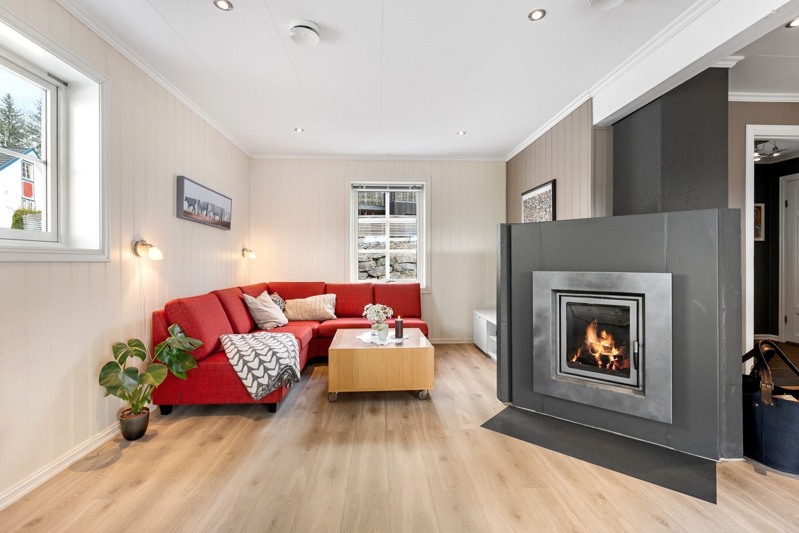 Koselig peisovn for ekstra varme på kalde dager Galleribilde