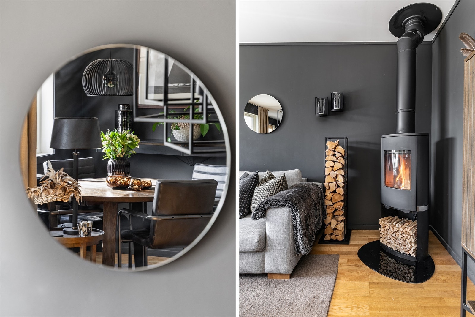 Vedovnen er fra Heat & Glo og fyller i tillegg til sin praktiske funksjon også rollen som et dekorativt møbel. Galleribilde