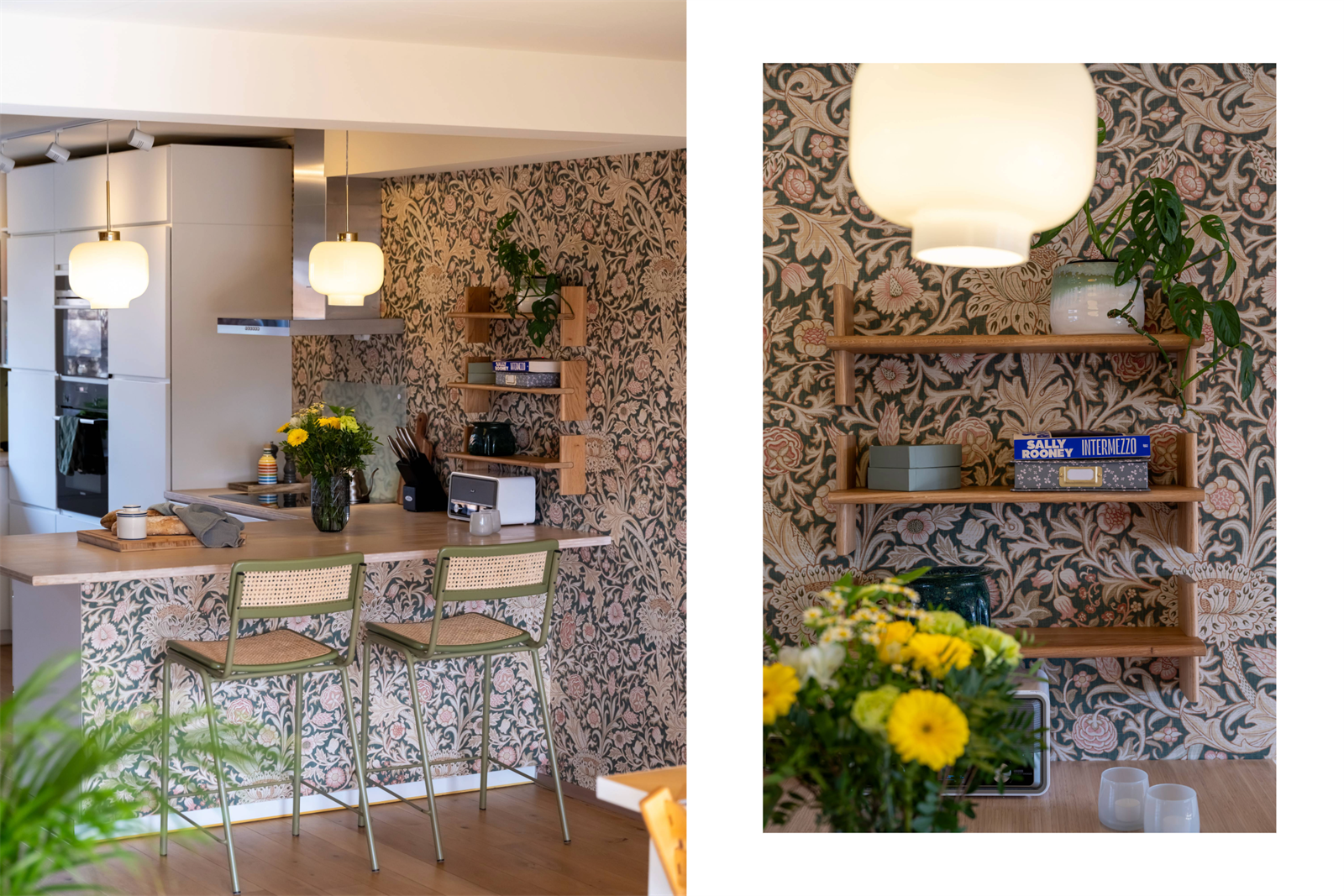 Praktisk kjøkkenøy som gir et skille mellom kjøkken og spisegruppen Galleribilde