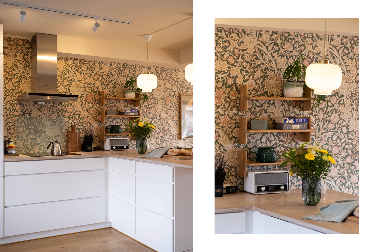 Designtapet fra William Morris installert 2024 Galleribilde