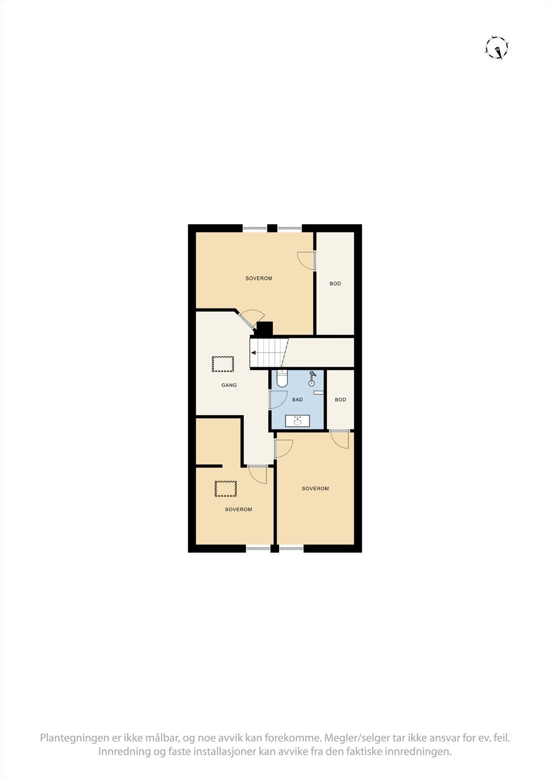 Plantegning av loftsetasjen. Galleribilde