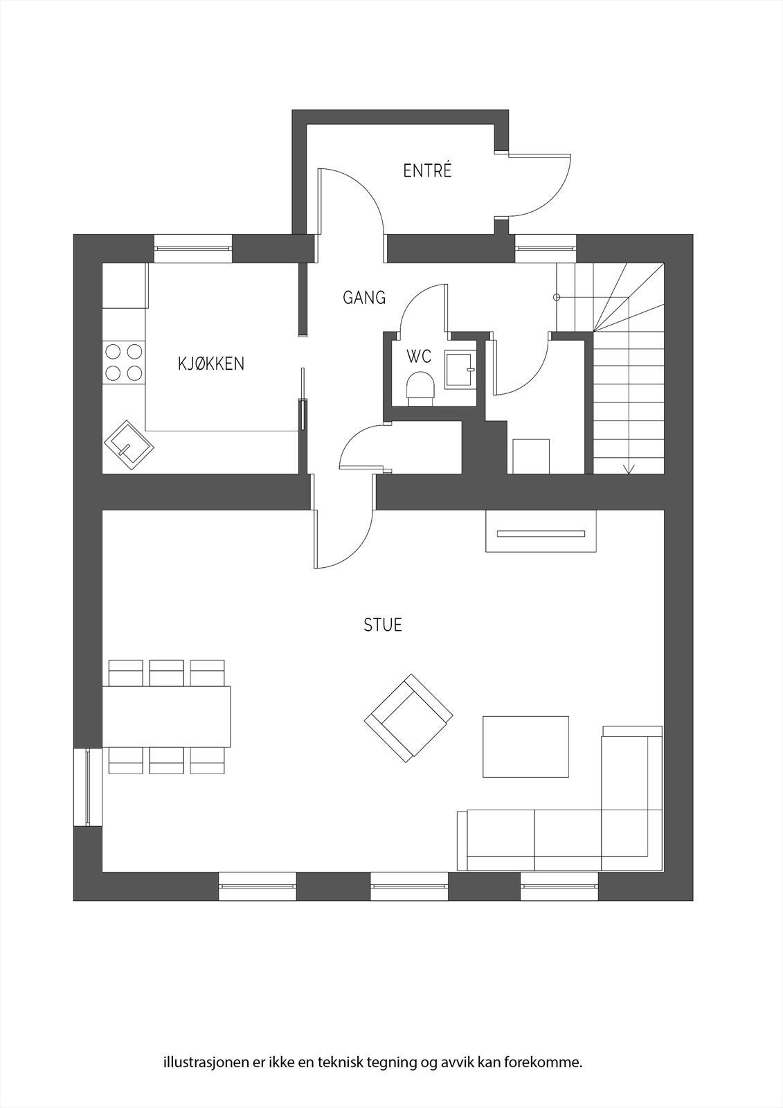 Planskisse 1. etasje. Galleribilde