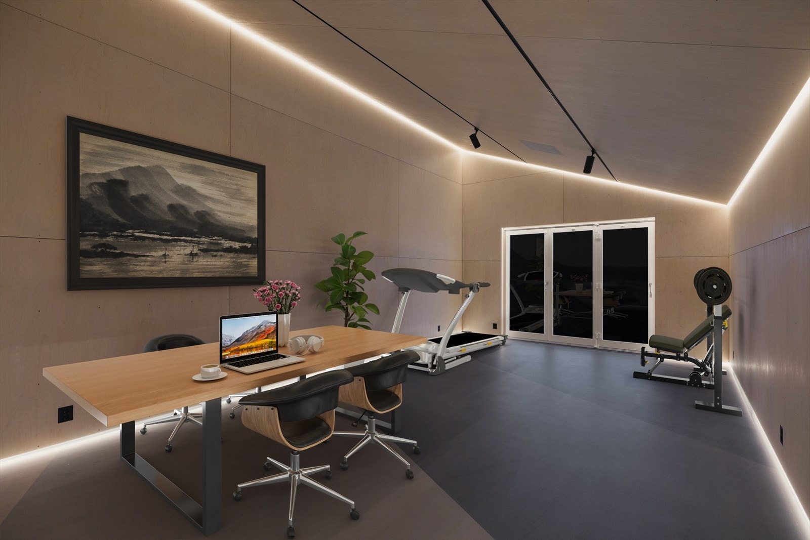 Annekset med digitale møbler. Avvik kan forekomme. Det gjøres oppmerksom på at annekset ikke er godkjent for varig opphold. Galleribilde