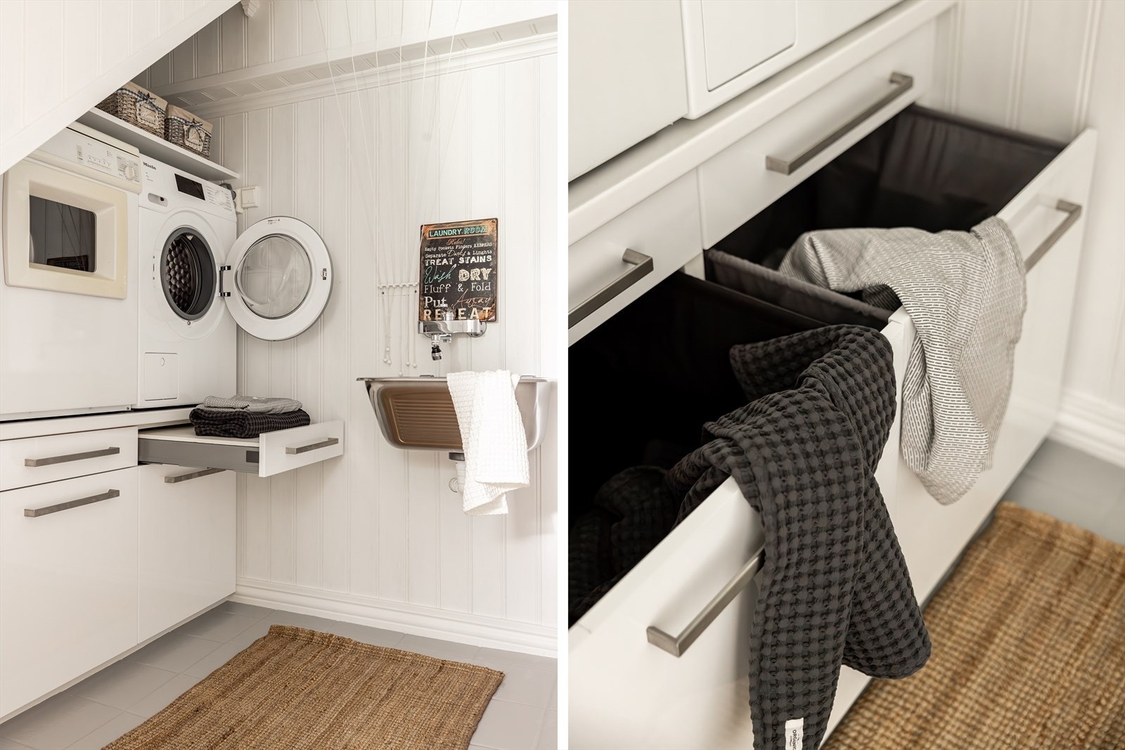 Under trappen er det et praktisk vaskerom. Galleribilde