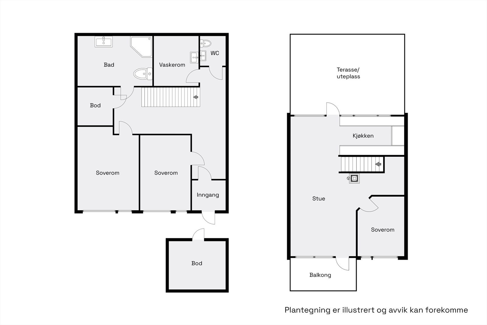 Plantegning 1. og 2.etasje Galleribilde