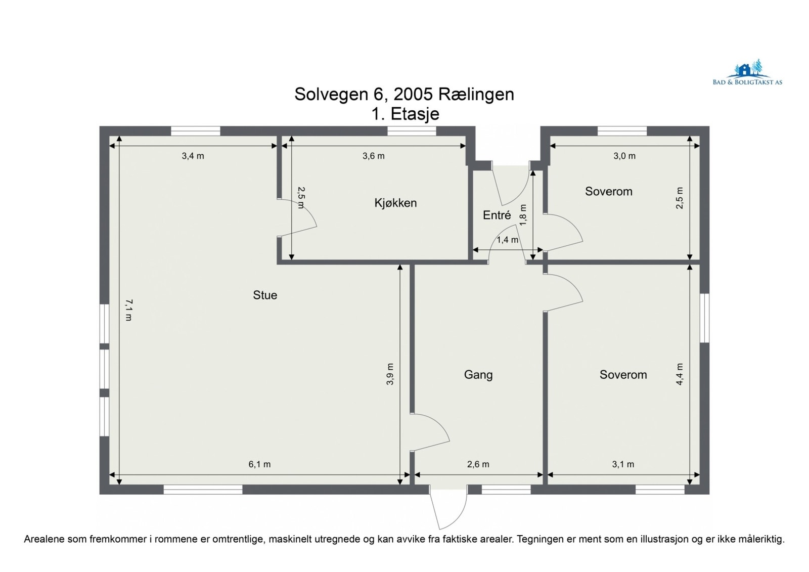 Plantegning over boligens første etasje. Galleribilde