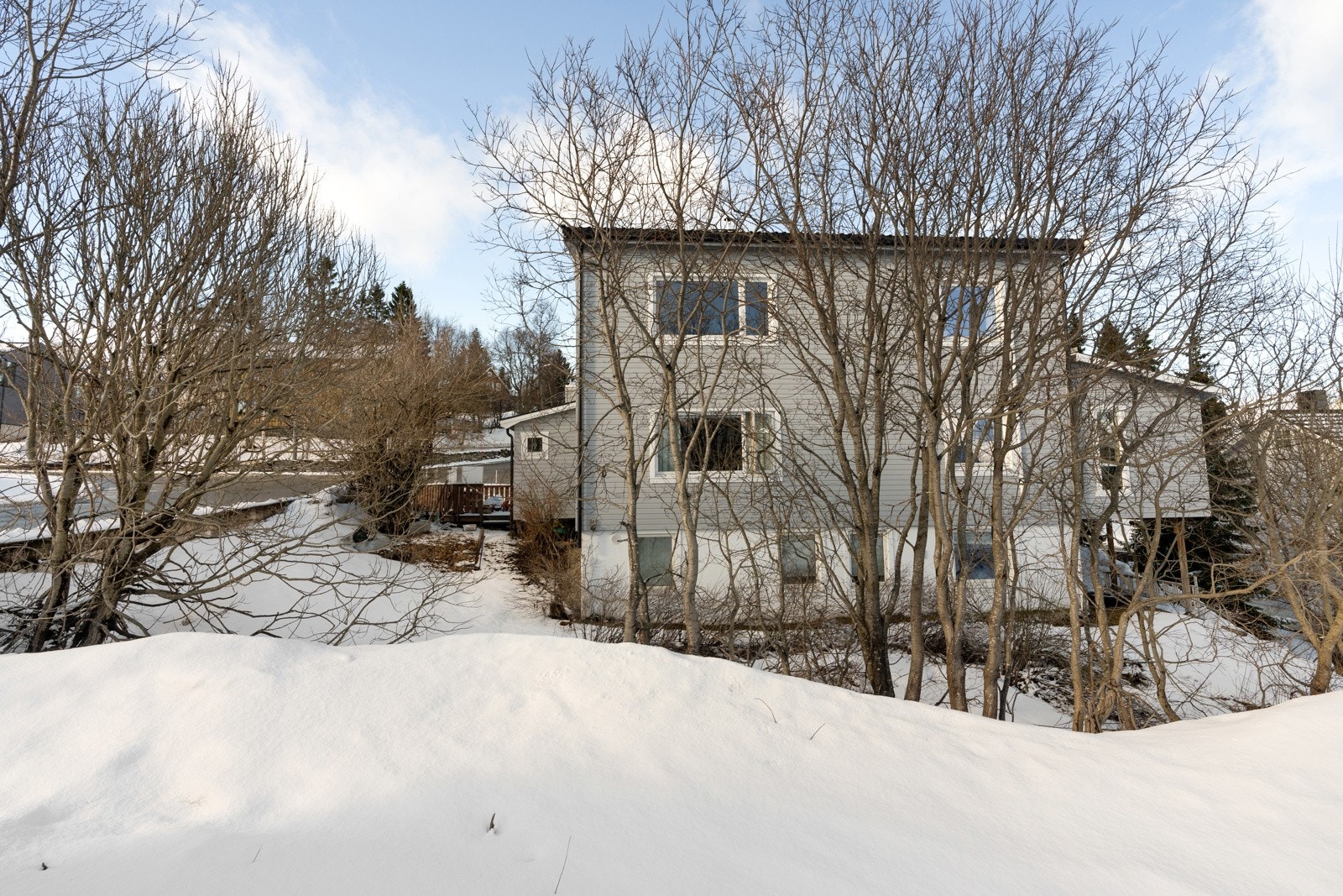 Stor felles hage med plen. Her er det mye boltreplass.