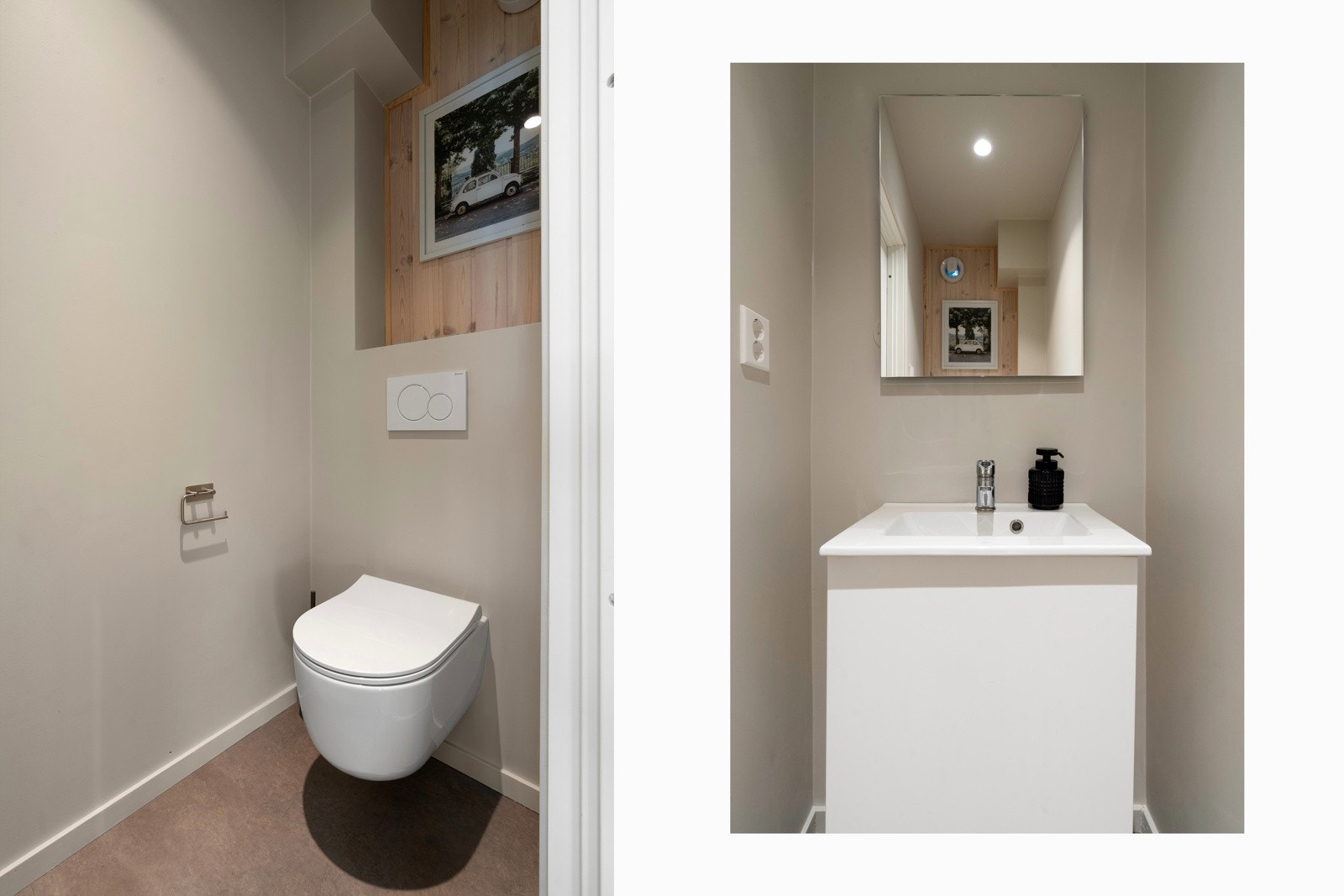 Separat toalettrom, i tilknytning til entreen.