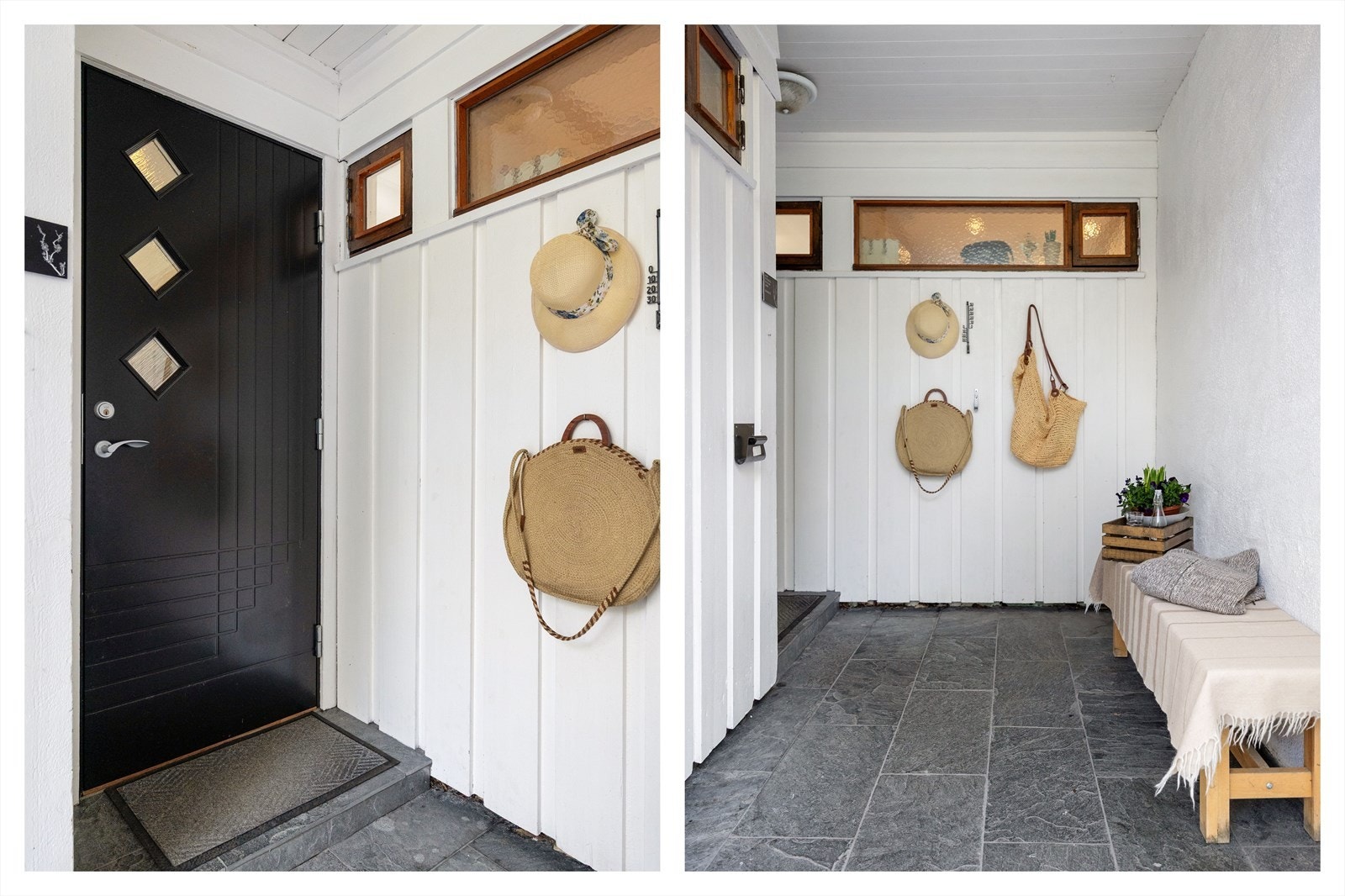 Lunt overbygget inngangsparti Galleribilde