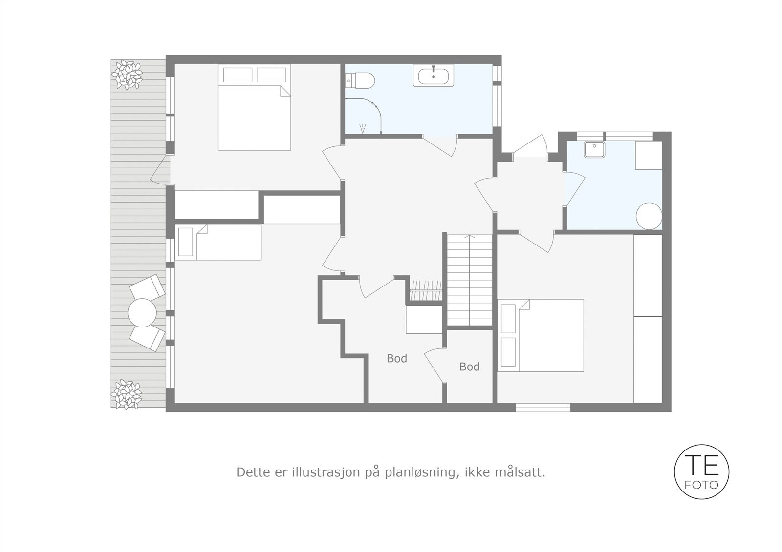 Boligen har god planløsning, alle soverom, bad- og vaskerom er i 1. etasje. Galleribilde