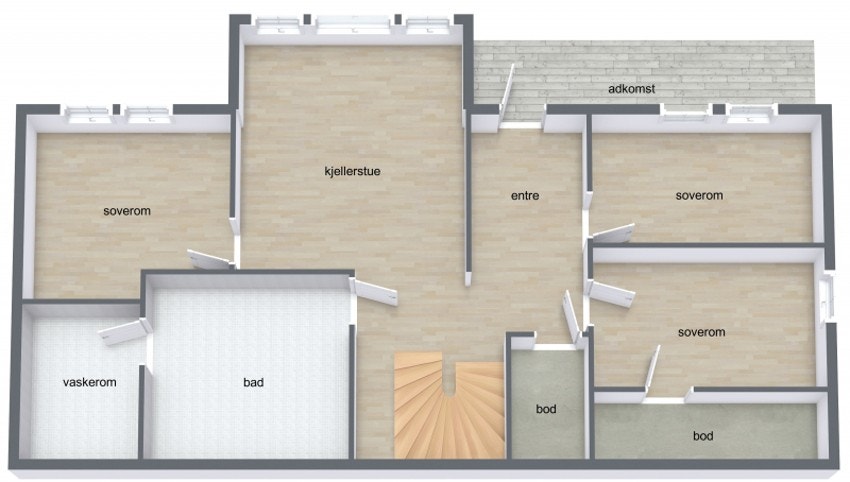 Plantegning underetasje. Galleribilde