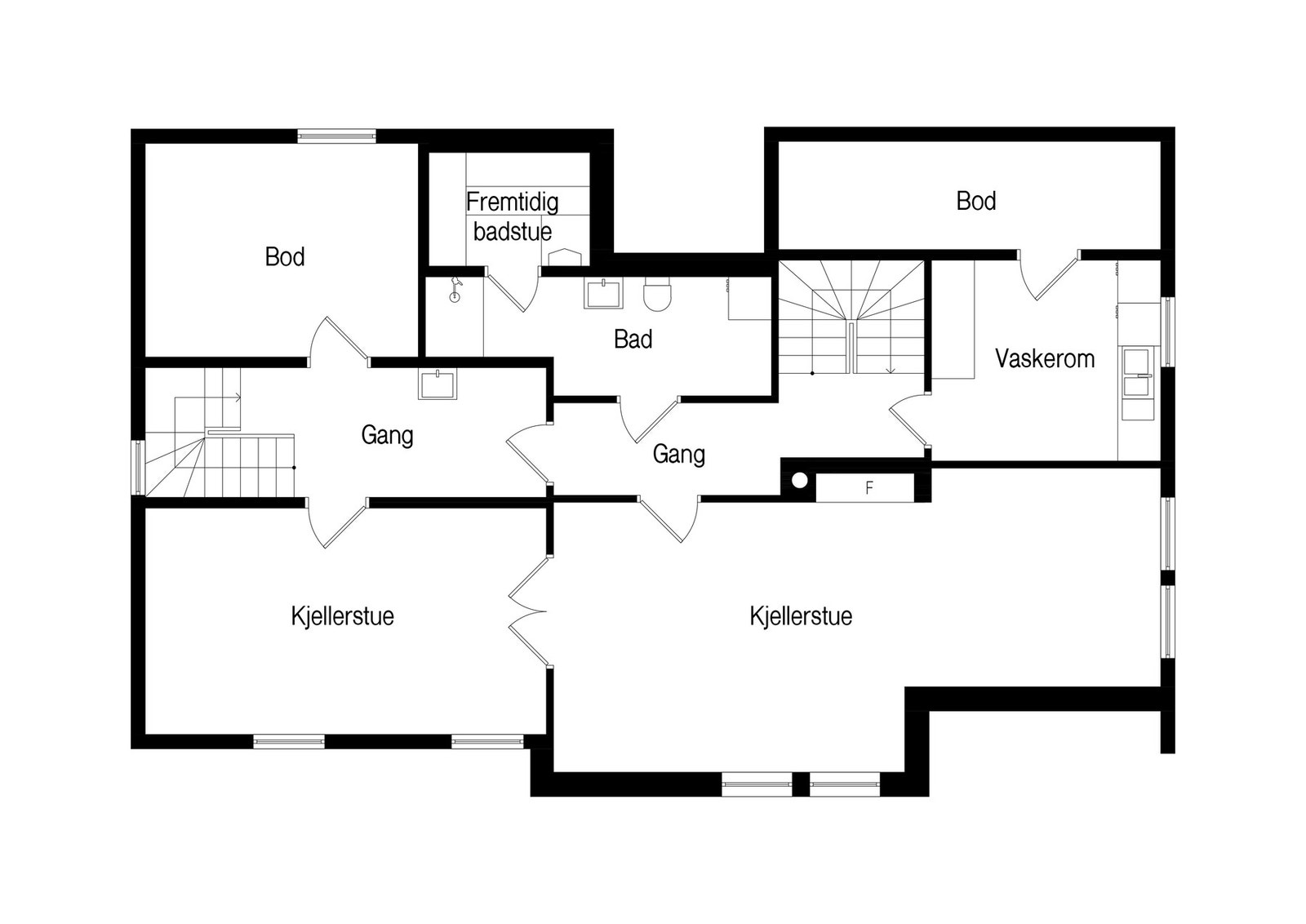 Plantegning kjeller. Galleribilde