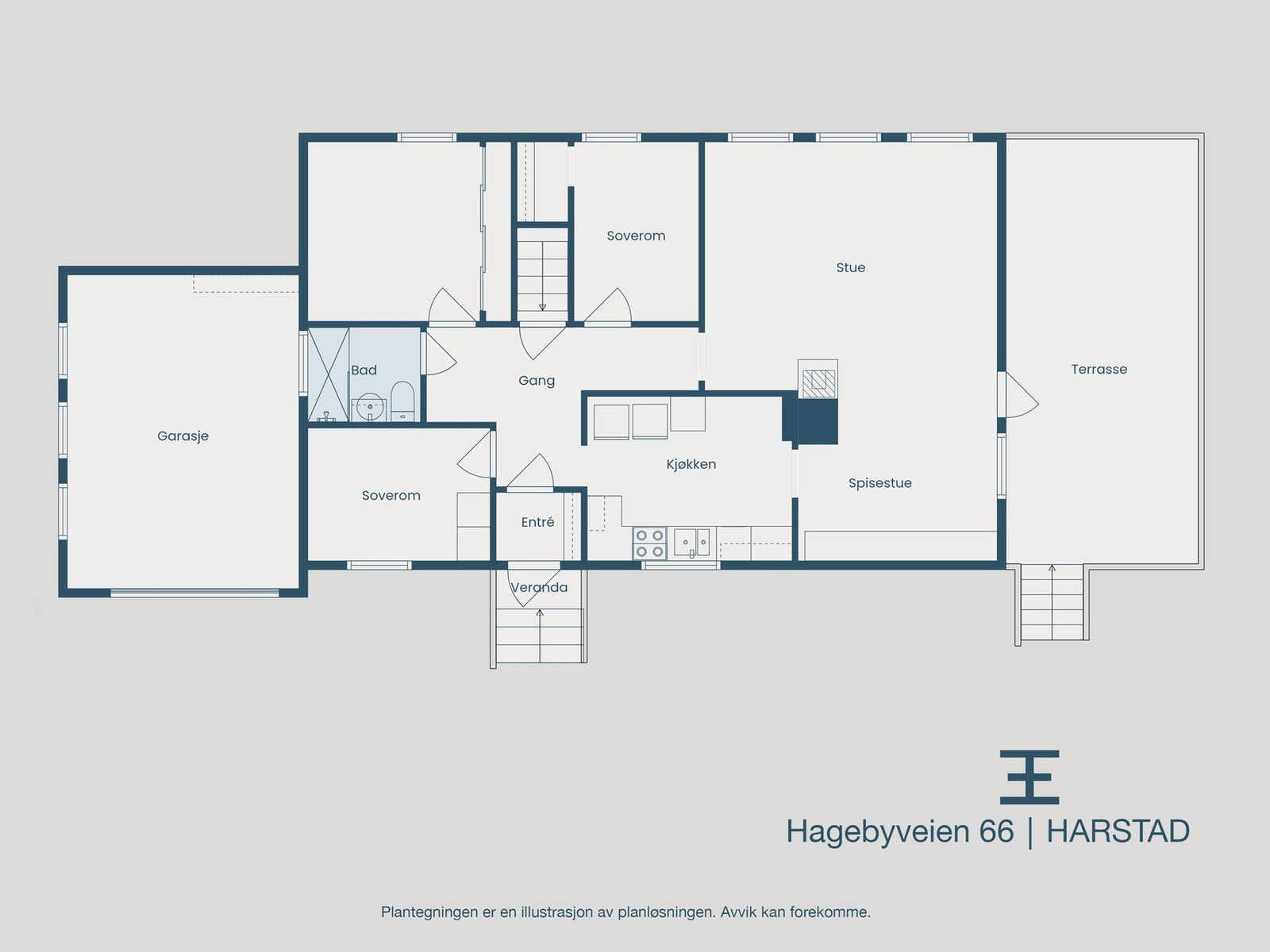 Plantegning 1. etasje Galleribilde