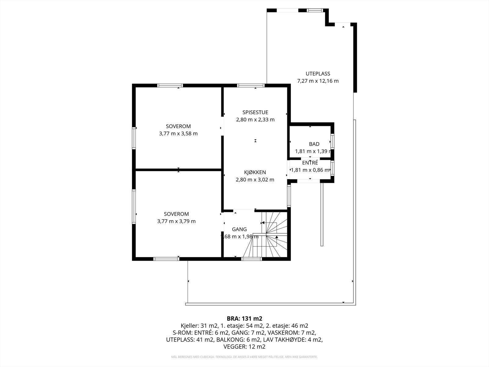 Plantegning h.etg. Galleribilde