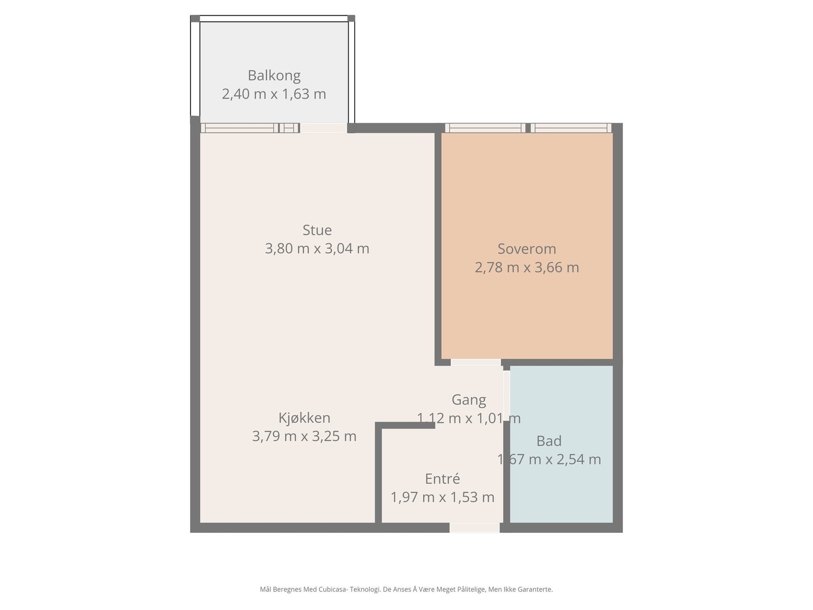 Plantegning andre etasje - Det er i tillegg to boder i første etasje Galleribilde