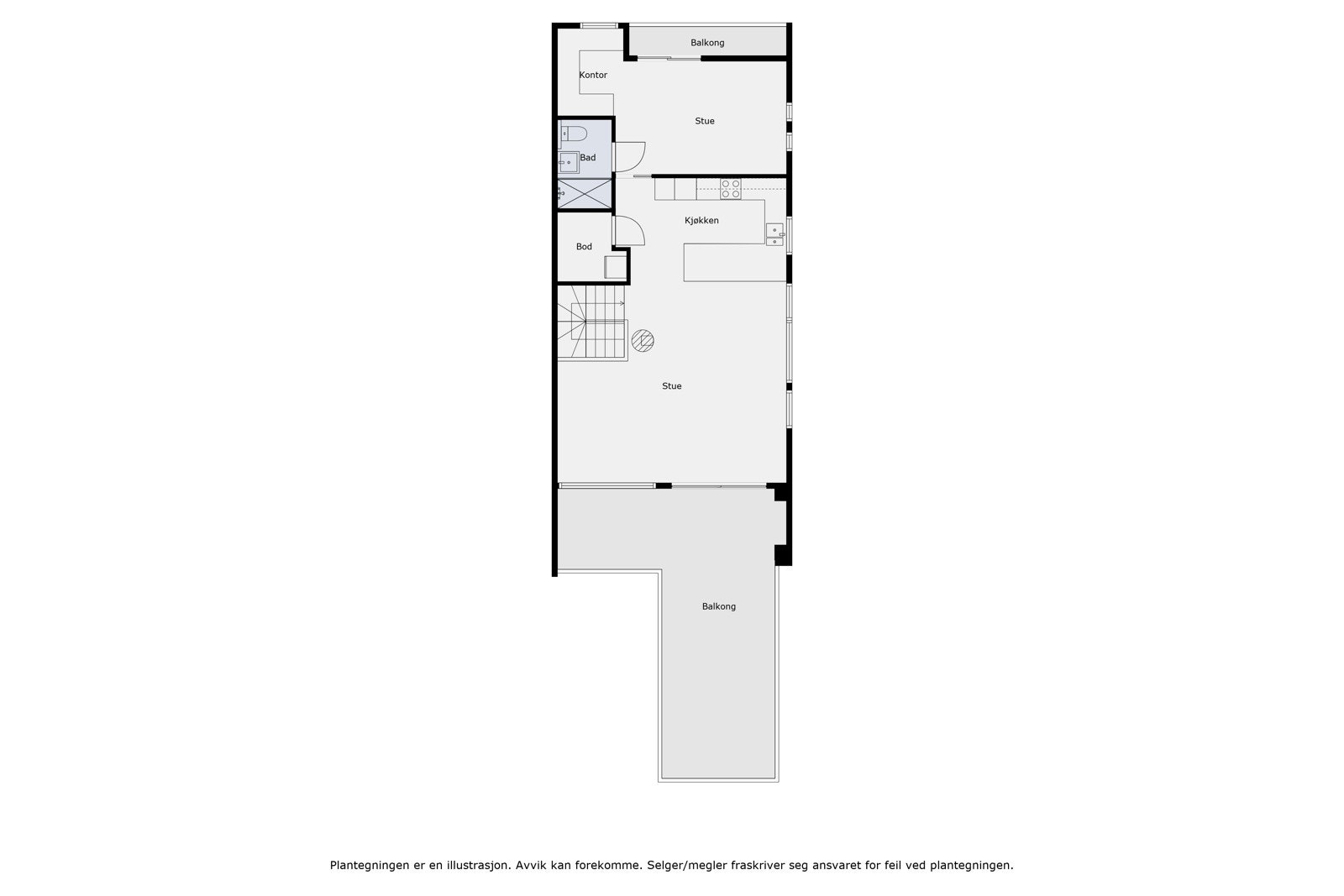 Planløsning Hovedetasjen. Galleribilde