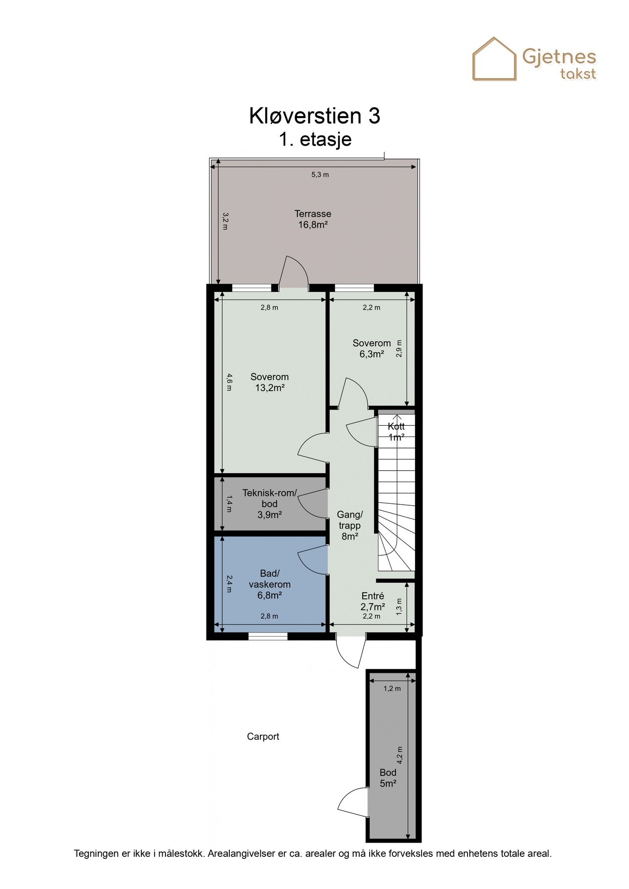 Plantegning 1. etasje Galleribilde