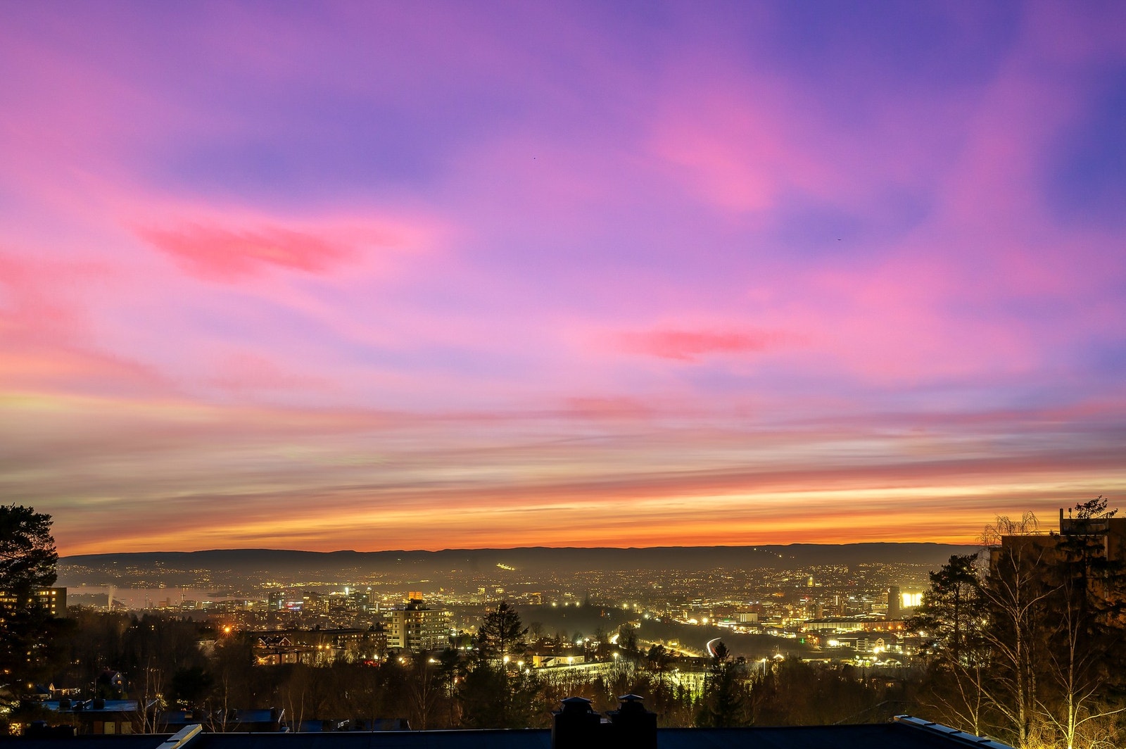 Nydelig utsikt fra kvelden Galleribilde