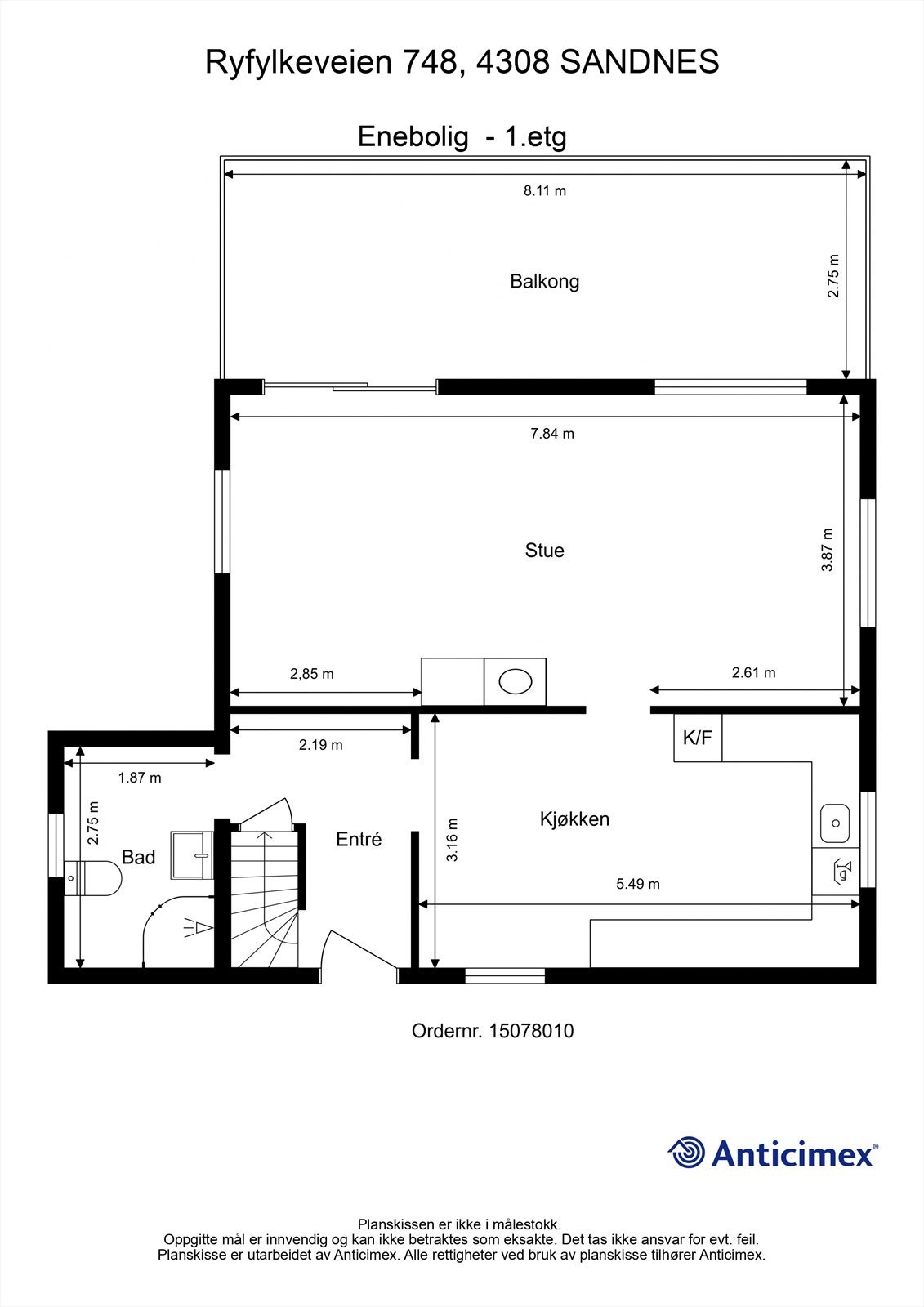Plantegning 1.etg. Galleribilde