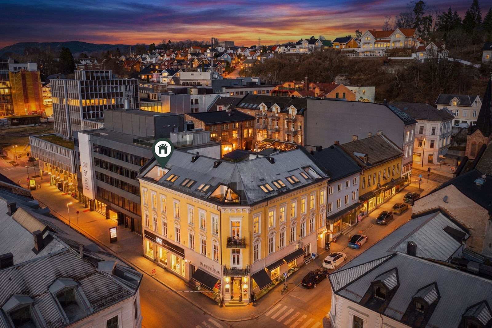 Leiligheten er plassert midt i Skien sentrum, med direkte nærhet til alle fasiliteter og servicetilbud. Foto: Boligfotograf1 v/ Dag Frogner. Galleribilde